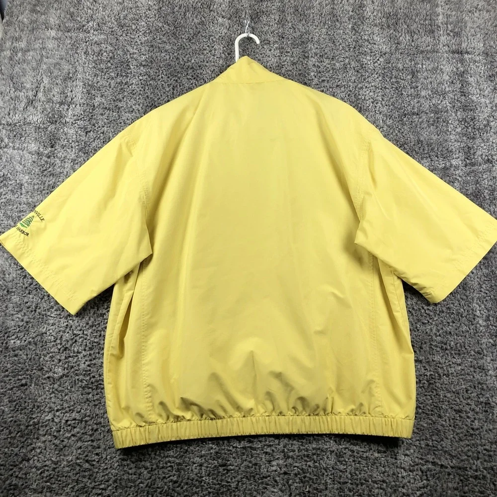 Monterey‎ Club Jacket Mens Large Yellow Short Sleeve Golf Windbreaker Pullover